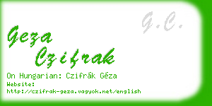 geza czifrak business card