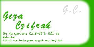 geza czifrak business card